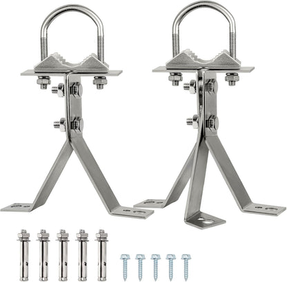 XRDS-RF 16 Inch Heavy-Duty Wall Mount Stand Off Mast for TV Antenna - Windproof Mounting Bracket (2-Leg + 2-Leg)