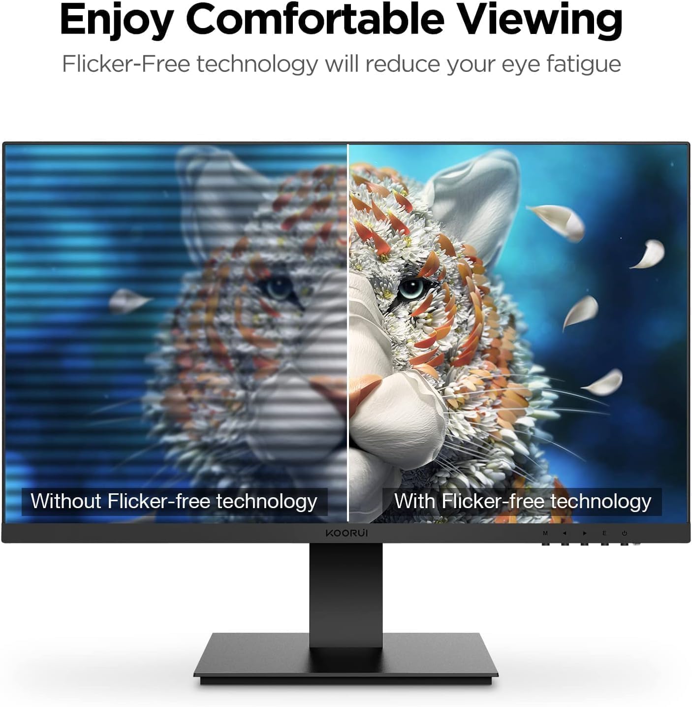 KOORUI 27 inch Gaming Monitor, QHD (2560 x 1440) R1500 180Hz Curved Monitors, AdaptiveSync with 1ms, VESA Compatible, HDR10, 1 x Display Port 1.4 & 2 x HDMI 2.0, Eye Care 27E6QCA