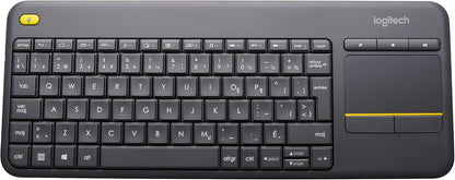 Logitech K400 Plus Wireless Touch TV Keyboard With Easy Media Control and Built-in Touchpad, HTPC Keyboard for PC-connected TV, Windows, Android, Chrome OS, Laptop, Tablet - Black