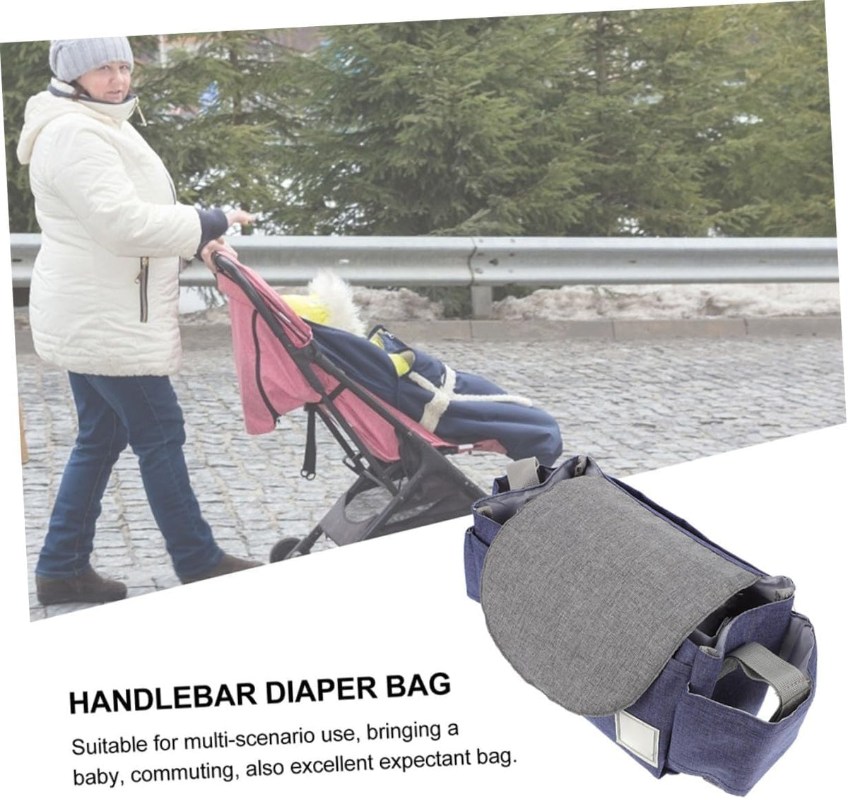 Yardwe 2pcs Diaper Pouch Stroller Hanging Organizer Storage Pouch for Supplies