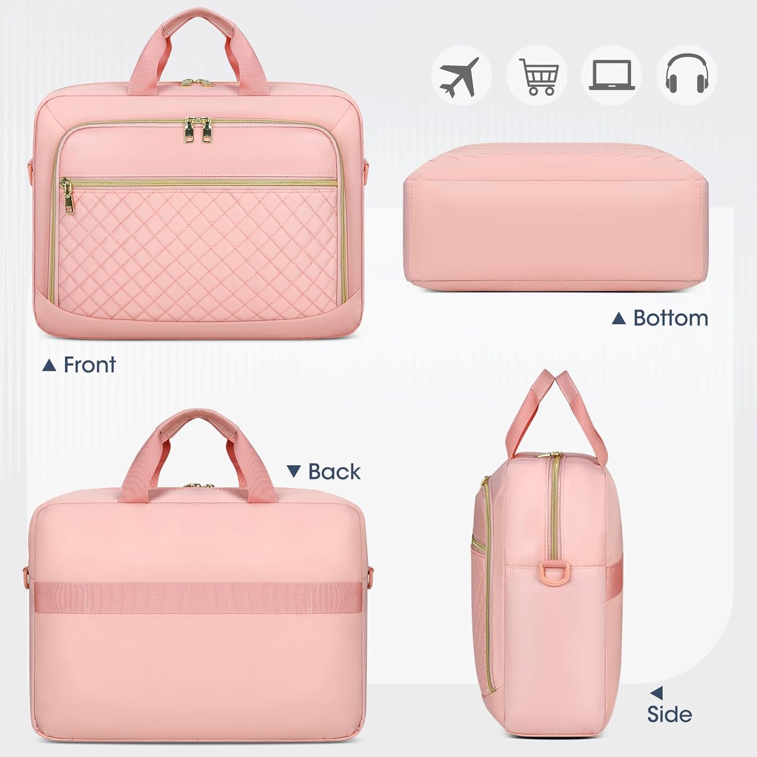 Laptop Bag 17 Inch Laptop Briefcase for Women Waterproof Computer Messenger Bag Professional Laptop Case for Business Work - PuriLite