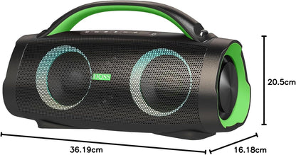 DOSS Extreme Boom Pro Bluetooth Speaker with 100W Stereo Sound, Rich Bass, 20H Playtime, Mixed Color Light, IPX6 Waterproof Haut parleur for Camping, Beach, Outdoor-Orange