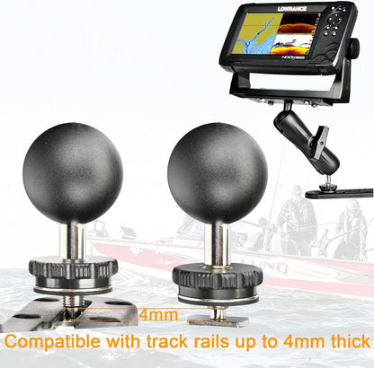 VAUBORTTI Aluminum Fish Finder Mount, C-Size 1.5" Ball,T-Bolt Track Ball for Rail Tracks,Compatible with Lowrance, Garmin, Humminbird, Raymarine