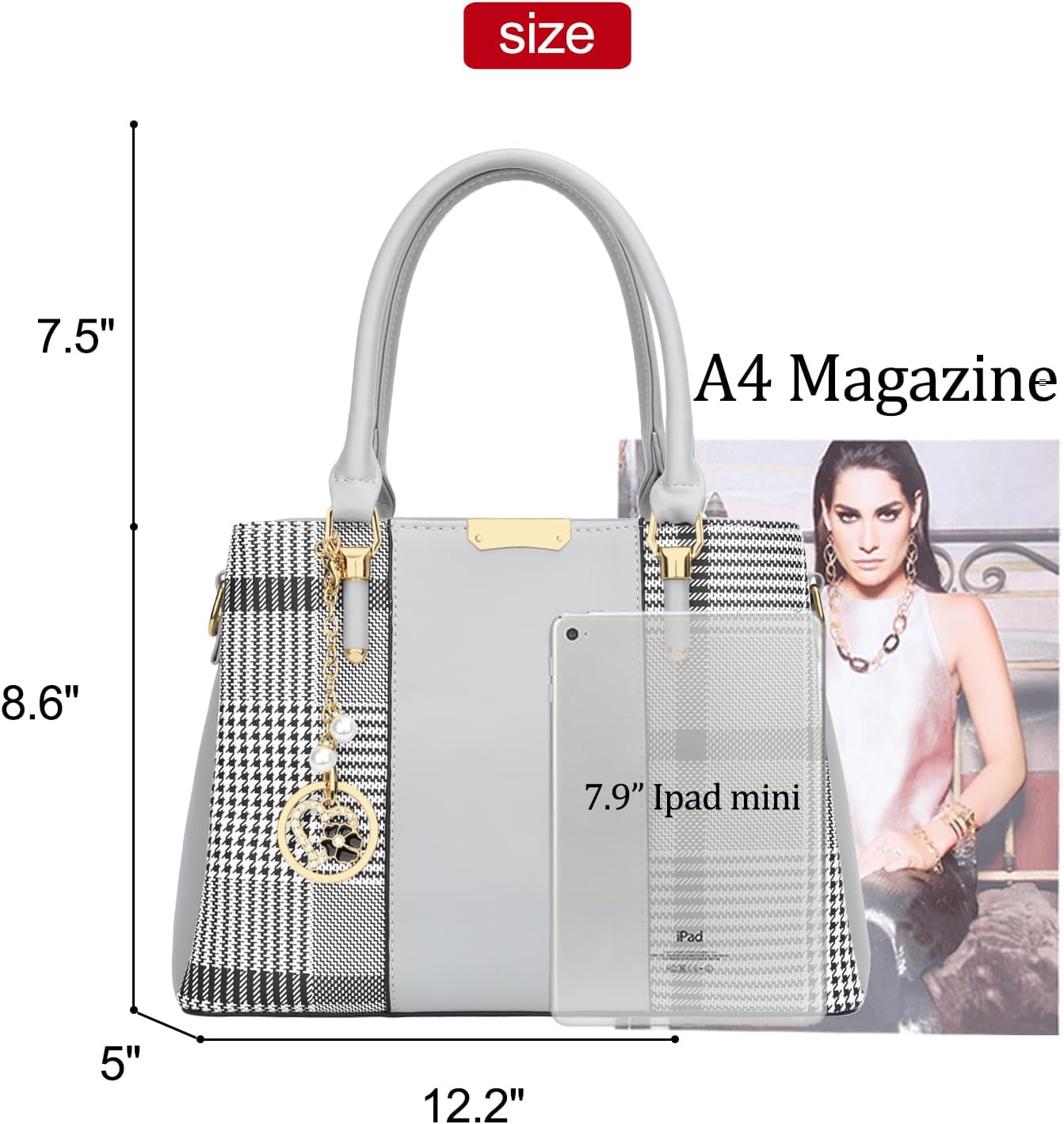 KKXIU Trendy Tote Bag for Women Lightweight Oxford Big Capacity Shoulder Purses and Handbags