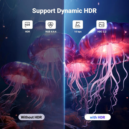 UGREEN VESA 8K DisplayPort 1.4 Cable, 8K@60Hz, 4K@144Hz, 1080P@240Hz, Support 32.4Gbps HDR, FreeSync, G-Sync, Display Port Cord Alu Braided Compatible Monitors, PC, Graphics, HDTV 6.6FT