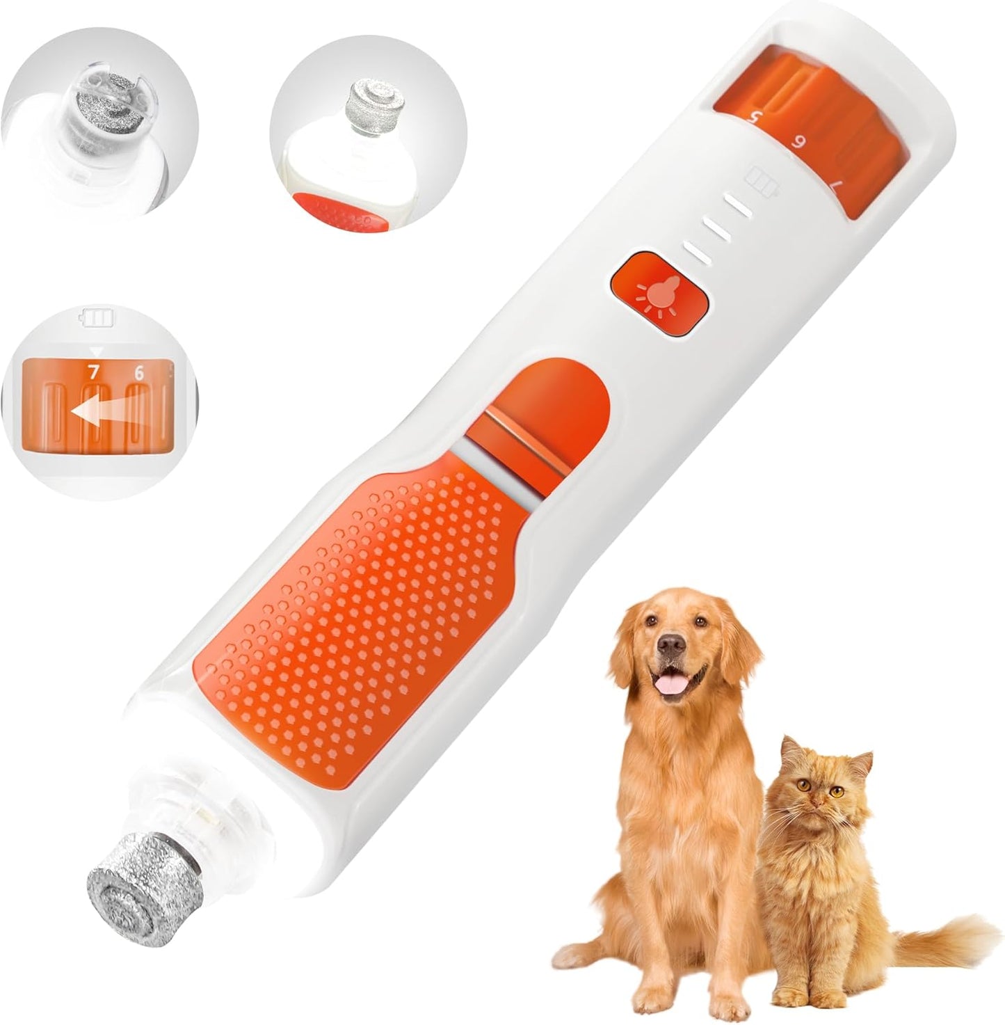 CATPICK 2-in-1 Cat Nail Clippers & Dog Nail Clippers Trimmers for Large Medium Small Dogs Cats Claw Trimmer Quick Sensor and Safety Guard USB Rechargeable with 2 LED Lights Dogs Nail Trimmer
