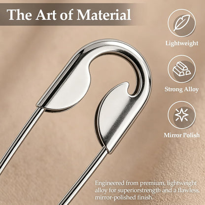3PCS Oversized Safety Pin Hair Clips for Women Thick Hair - Large Metal French Hair Pin, Strong Hold Statement Hair Styling Accessories for Bun Updo Twist Goth Looks