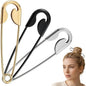 3PCS Oversized Safety Pin Hair Clips for Women Thick Hair - Large Metal French Hair Pin, Strong Hold Statement Hair Styling Accessories for Bun Updo Twist Goth Looks