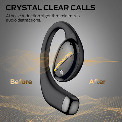 Monster Open Ear AC520 Headphones, Bluetooth 6.0 Wireless Earbuds with HiFi Sound, Open Ear Earbuds with 24H Playtime, Unique Handbag Design, ENC Clear Call, IPX6 Resistance Wireless Headphones