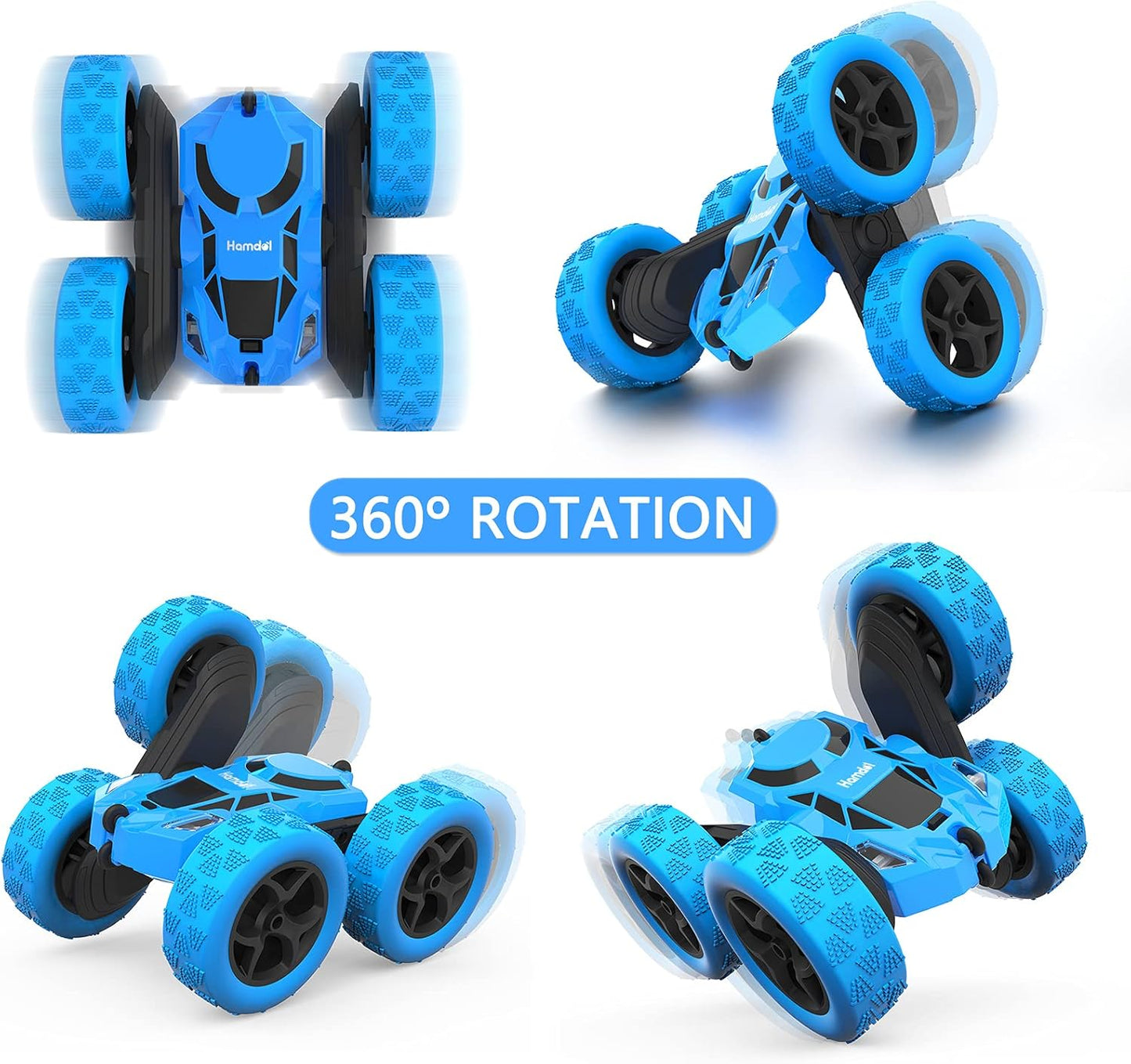 Remote Control Stunt Car for Kids – 360° Rotating 4WD Electric RC Vehicle with LED Lights, Rechargeable 2.4GHz Toy Car for Boys & Girls Ages 6–12 - PuriLite