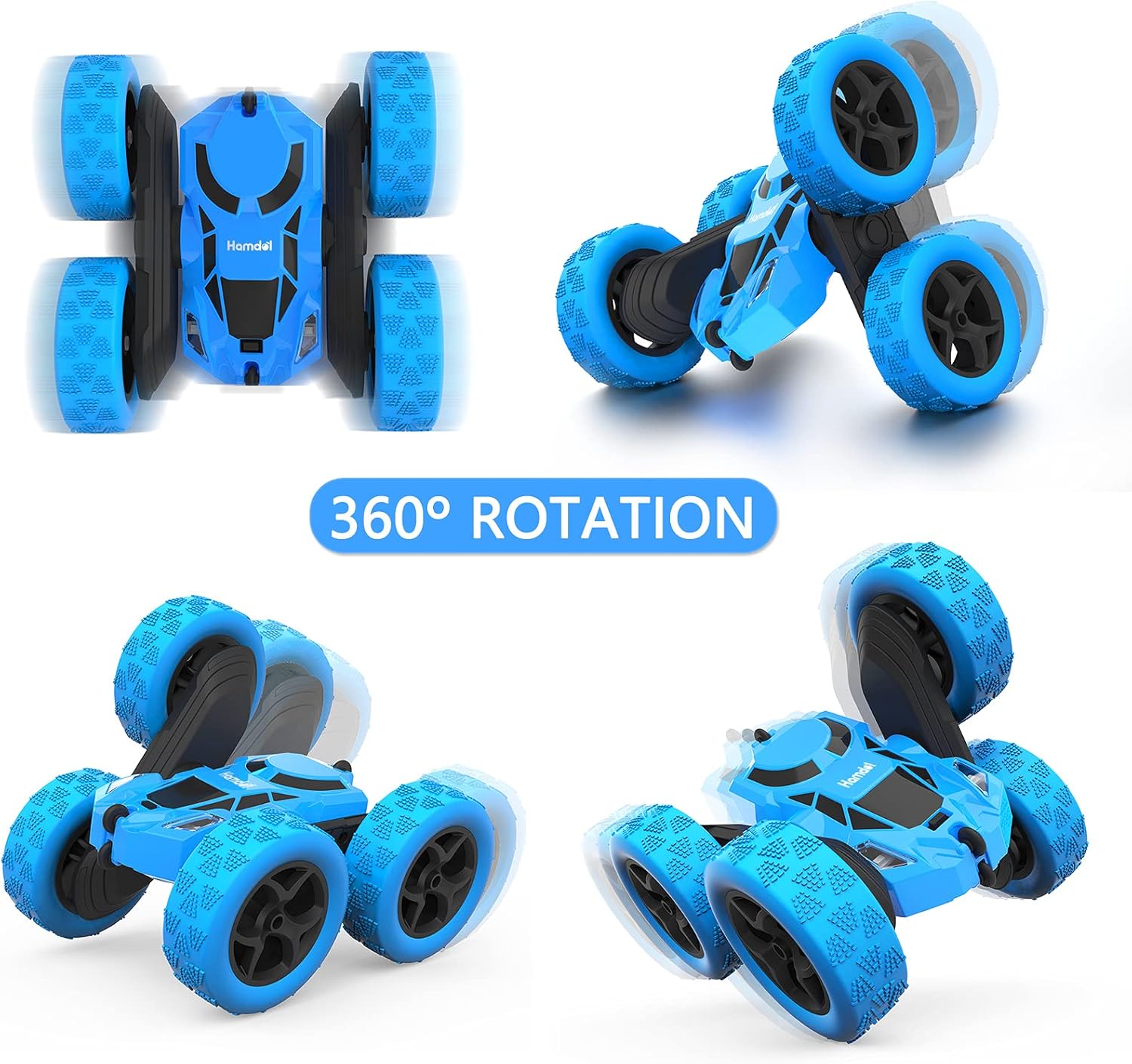 Remote Control Stunt Car for Kids – 360° Rotating 4WD Electric RC Vehicle with LED Lights, Rechargeable 2.4GHz Toy Car for Boys & Girls Ages 6–12 - PuriLite