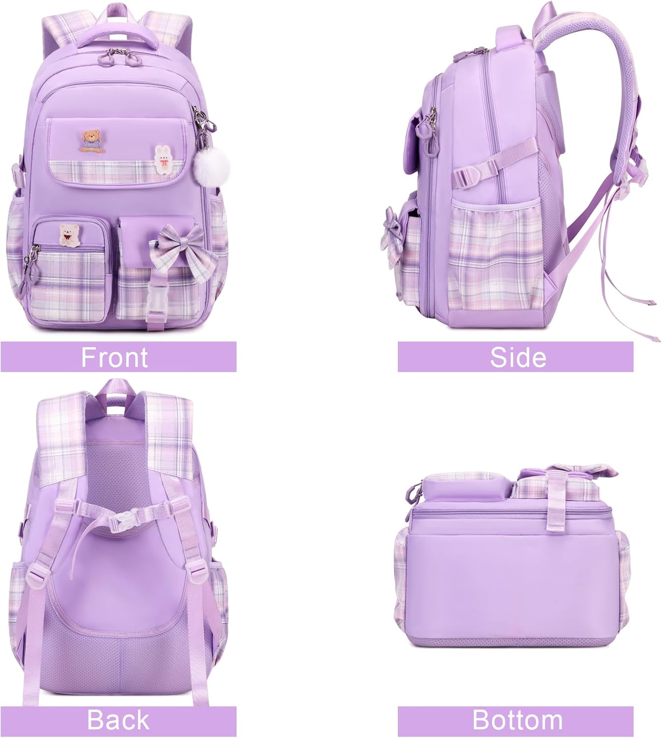 ACESAK Girls Backpack - 3PCS Backpack for Girls Cute School Backpacks for Girls Kindergarten