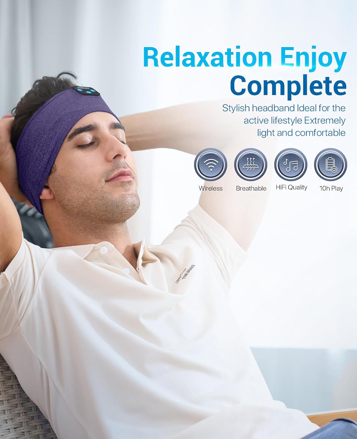 Sleep Headphones Bluetooth Headband, Voerou Wireless Sleeping Headphones Earbuds Sleep Mask with Stereo Speakers-Cool Tech Gadget for Men Women,Perfects for Sleep Workout Running Yoga Travel Insomnia