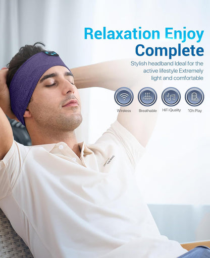 Sleep Headphones Bluetooth Headband, Voerou Wireless Sleeping Headphones Earbuds Sleep Mask with Stereo Speakers-Cool Tech Gadget for Men Women,Perfects for Sleep Workout Running Yoga Travel Insomnia