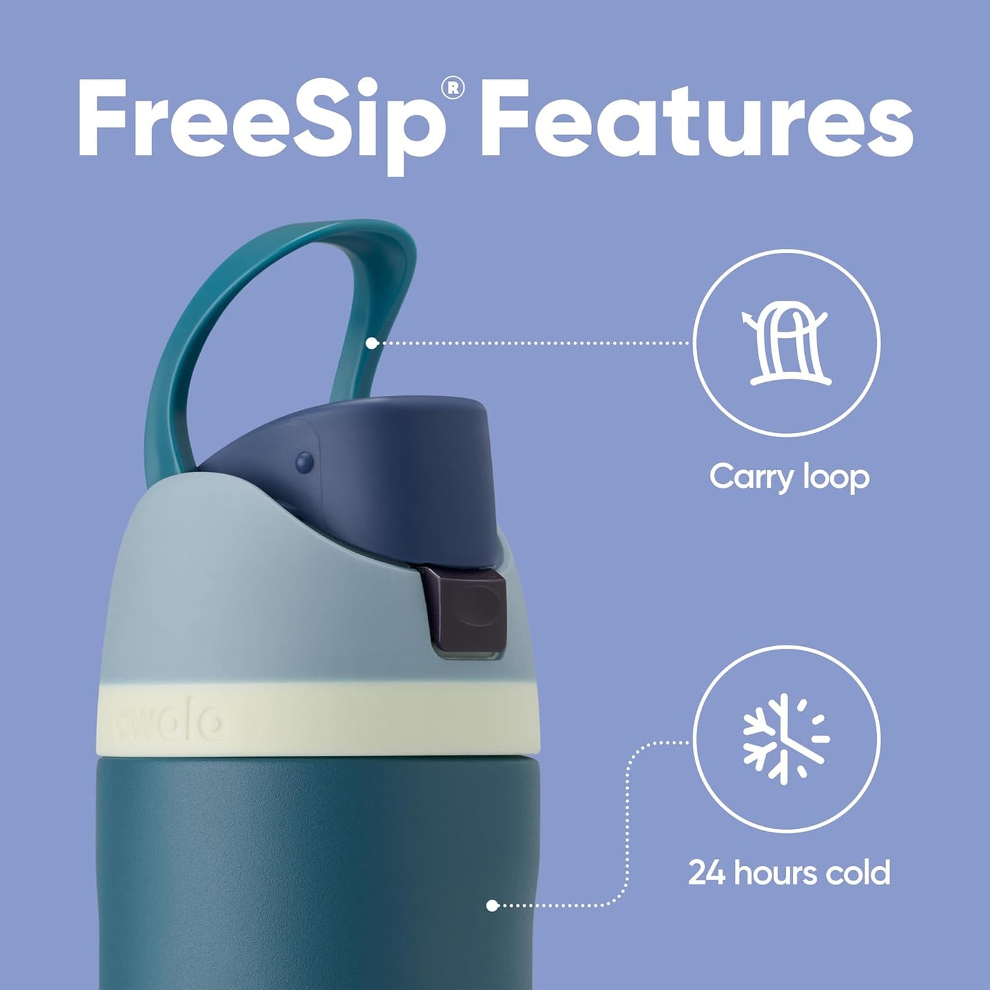 Owala Kids FreeSip Insulated Stainless Steel Water Bottle with Straw, BPA-Free Sports Water Bottle, Great for Travel, 16 oz, Celestial Sphere
