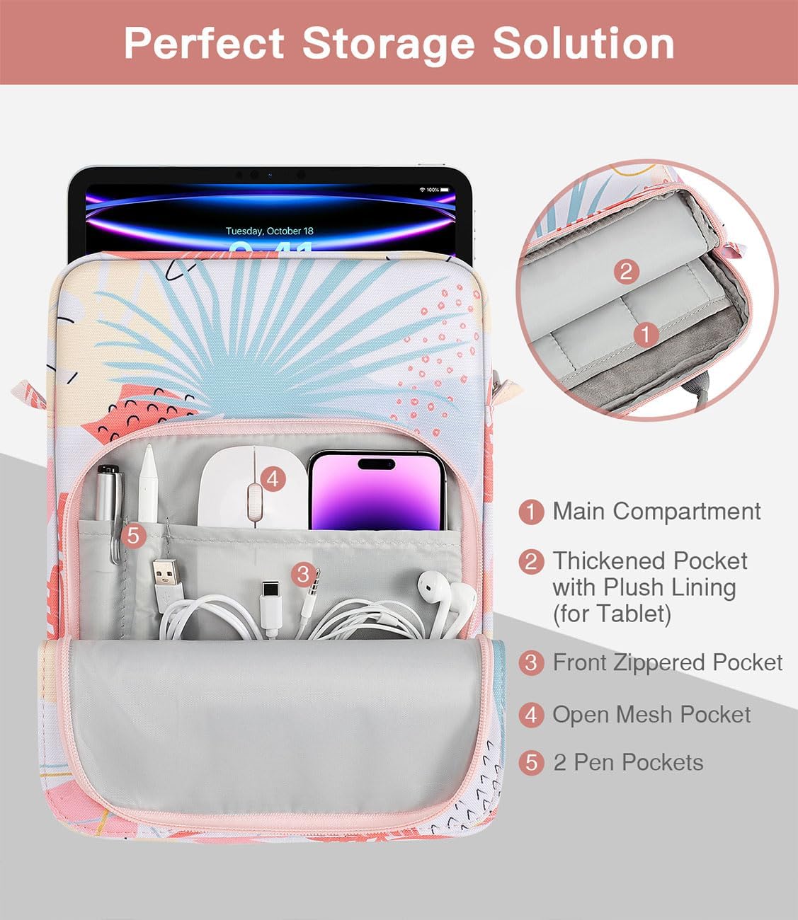 MoKo 13.3-14 Inch Laptop Sleeve Bag Fits MacBook Pro M3/M2 14" 2023, MacBook Pro 13" M2, New MacBook Air 13.6" M3/M2 2024/2022,Tab S8 Ultra 14.6",Handle Carrying Case with Shoulder Strap, Black & Gray - PuriLite