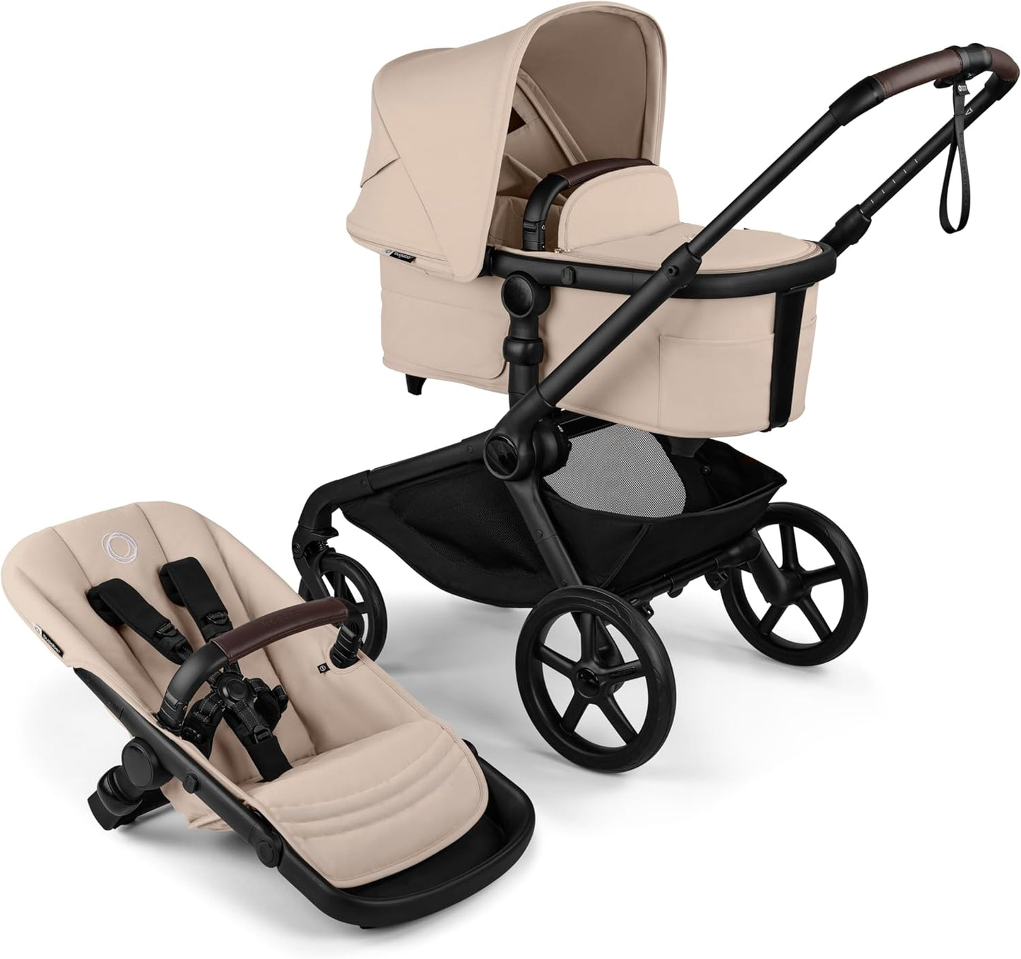 Bugaboo Kangaroo Single to Double Tandem Stroller with Seat and Bassinet for All Terrains