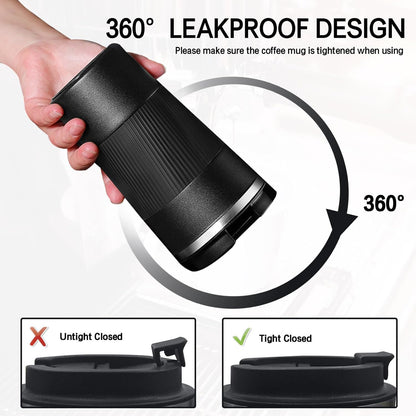 18oz Mug with Ceramic Coating Inside, Insulated Coffee Mug with Lid, Leak Proof Coffee Travel Mug, Travel Coffee Mug Fits in Car Cup Holder