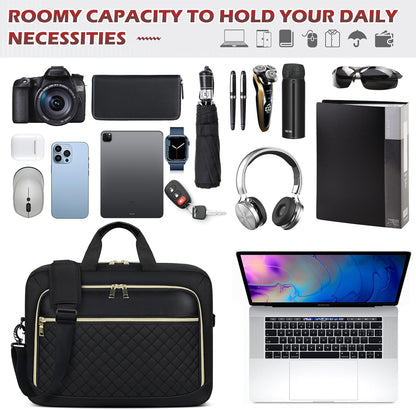 Laptop Bag 17 Inch Laptop Briefcase for Women Waterproof Computer Messenger Bag Professional Laptop Case for Business Work - PuriLite
