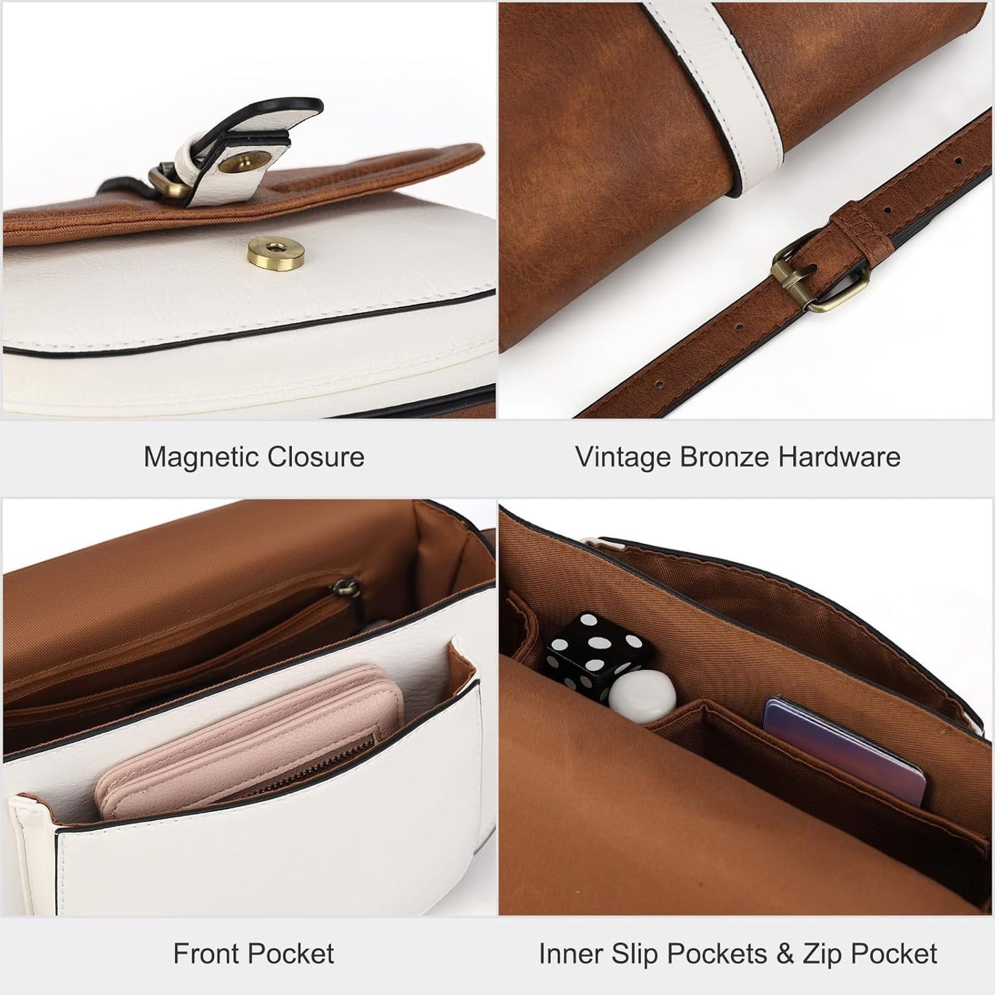 Crossbody Bags for Women Small Over the Shoulder Saddle Purses and Boho Cross body Handbags,Vegan Leather