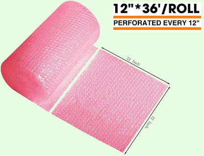 Bubble Cushioning Wrap Rolls 2-Pack,Easy to Tear Small Bubble Thicker & Durable for Packing Delivering & Moving Perforated every 12in 12 Inchx72 Feet Total (white),MR011902