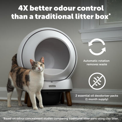 PetSafe ScoopFree SmartSpin Automatic Self-Cleaning Cat Litter Box – Advanced Odor Control – App Controlled with Health Monitoring – Works with Any Litter – Up to 2 Weeks of Hands-Free Cleaning
