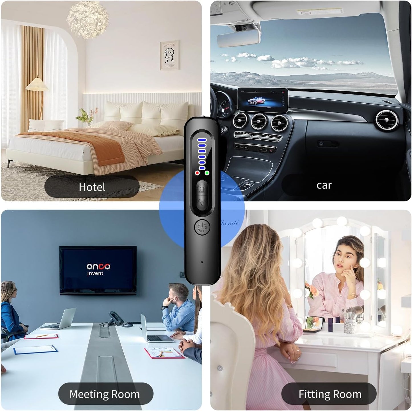 SELOWEA Hidden Camera Detector - Anti Spy/Car GPS Tracker/RF Signal/Bug Sweeper/Hidden Devices/Listening Device Detector - Portable Bug Finder for Office Car Hotel Travel Indoor Outdoor Use