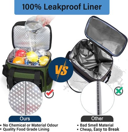 Lunch Box Cooler Bag - Insulated Tactical Lunchbox for Men - XLarge Lunch Pail Lunch Kit for Adults Work Outdoor Shifts Trips Black Camo 25L