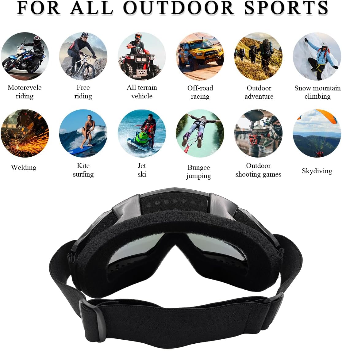 Dirt Bike Goggles, Windproof ATV Off-Road Goggle, Wide Vision Riding Motorcycle Goggles, Motorcycle Accessories