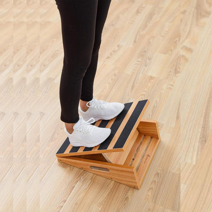 StrongTek Wooden Slant Board, 5 Adjustable Angles, 500 lb, Side Handle Standard and XL Sizes, Full or Partial Non-Slip Surfaces, Side Carry Handle, Calf and Ankle Stretching, Squats and Rehab