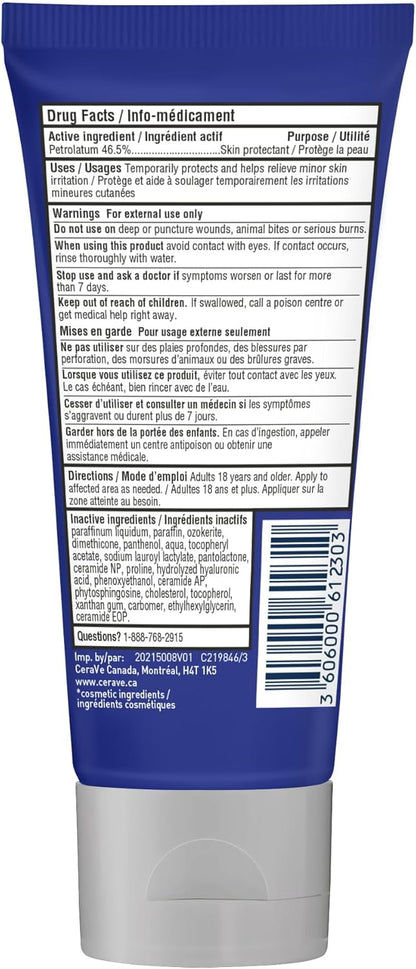 CeraVe Healing Ointment, Moisturizing Petrolatum Skin Protectant for Dry Skin with Hyaluronic Acid and Ceramides, Multi-Purpose Face, Body & Lip Balm, Lanolin-Free & Fragrance-Free, 340g