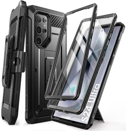 SUPCASE Unicorn Beetle Pro Case for Samsung Galaxy S23 Ultra 5G (2023), [Extra Front Frame] Full-Body Dual Layer Rugged Belt-Clip & Kickstand Case with Built-in Screen Protector (Black)