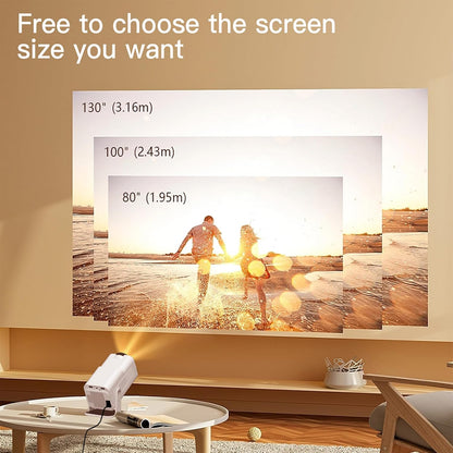 Mini Projector with WiFi and Bluetooth Built-in Android 11, 1080P 4K Support Portable Projector LYNCAST 180°Rotatable Upgrade HY300pro+ Projector for Home,Outdoor Use OptiBarrel 005