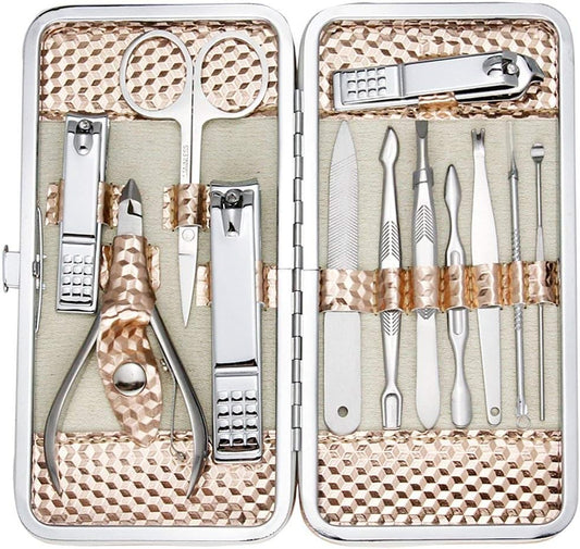 ZIZZON Professional Nail Care kit Manicure Grooming Set with Travel Case(Rose Gold)