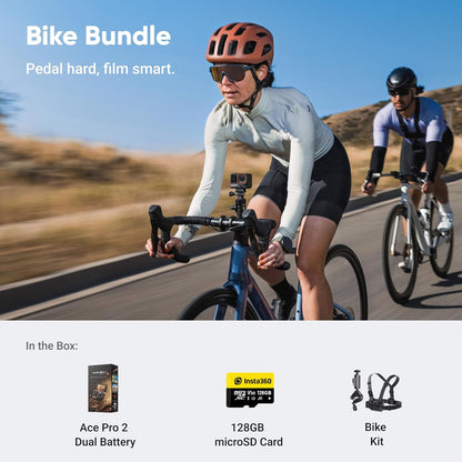 Insta360 Ace Pro 2 Get-Set Bundle- 8K Waterproof Action Camera Co-Engineered with Leica, 1/1.3" Sensor, Dual AI Chip, Leading Low Light, Superior Audio, Flip Screen & AI Editing, Dual Battery