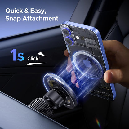 UGREEN MagSafe Car Phone Mount Air Vent Magnetic Phone Holder Car 360° Rotation Magsafe Phone Mount with 2 Metal Rings Compatible with iPhone16 15 14 13 12 Pro Max All Phones Magsafe Case