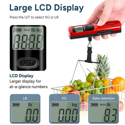 travel inspira Luggage Scale Battery-Free, Travel Essentials, Portable Handheld Digital Suitcase Weight Scale for for Travel Accessories, 110lbs/50kg