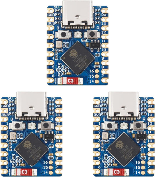 Waveshare 3PCS ESP32-S3 Mini Development Board, Based On ESP32-S3FH4R2, Onboard Multi-Function GPIO Pins, Dual-Core Processor, 240MHz Running Frequency,Microcontroller