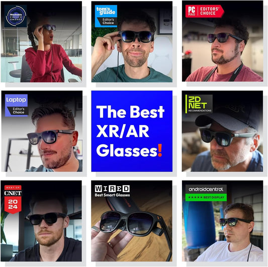 VITURE Pro XR/AR Glasses — 135" 120Hz 1000Nits UltraClarity Display, Harman Audio, Myopia Adjustments, Electrochromic Film, Video Glasses for iPhone 16/15/Android/Mac/PC/Steam Deck/Gaming Consoles - PuriLite
