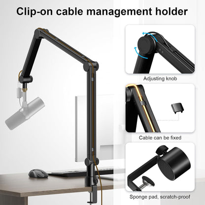Microphone Arm,Aokeo AK-35 Microphone Desk Stand-Microphone Suspension Boom Scissor Arm Stand For Blue Yeti,Blue Snowball iCE,QuadCast,Elgato