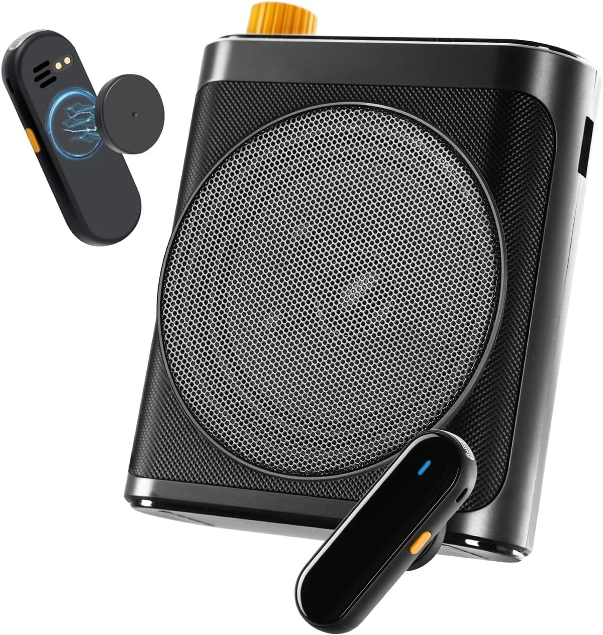 Tearstone Voice Amplifier for Teachers with Bluetooth, Dual Magnetic Mics Portable Rechargeable Speaker with Clip-On Lapel Microphones for Classroom, Tour Guide, Public Speaking, Training (Black)