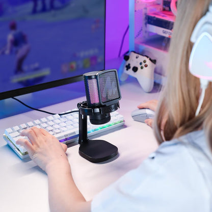 MAONO USB Gaming Microphone | Streaming Microphone | Podcast Microphone | Recording Microphone | RGB USB Microphone | Unidirectional Condenser Mic - PuriLite