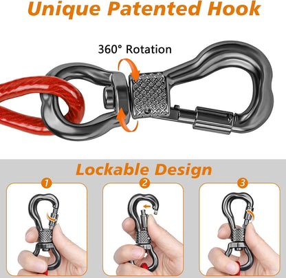 XiaZ Dog Runner Cable Dog Run Trolley Tie Out Cable Dog Chains for Outside Yard Camping Up to 250 Pound, 20 Feet