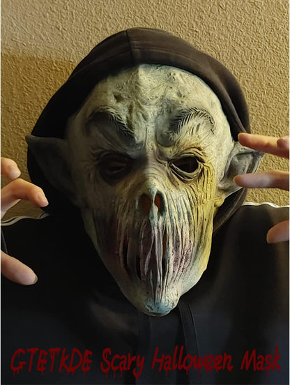 GTETKDE Scary Halloween Mask, Evil Dead Cosplay Alien Bloody Monster Masks Creepy Latex Demon Mask