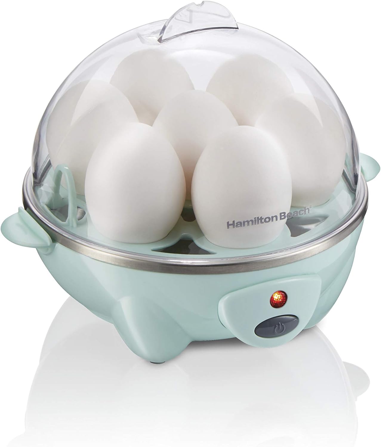 3-in-1 Electric Egg Cooker with Poacher, Omelet Maker & Vegetable Steamer – Holds 7 Eggs, One-Touch Cooking, Fast Boiled Eggs, Mint - PuriLite