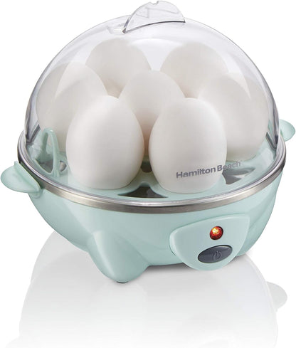 3-in-1 Electric Egg Cooker with Poacher, Omelet Maker & Vegetable Steamer – Holds 7 Eggs, One-Touch Cooking, Fast Boiled Eggs, Mint - PuriLite