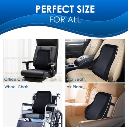 Gel Lumbar Support for Office Chair Back Support for Lower Back Pain Relief Cooling Chair Back Support Cushion Improves Posture Back Rest Memory Foam Back Support Pillow for Gaming Chair, Driving Seat