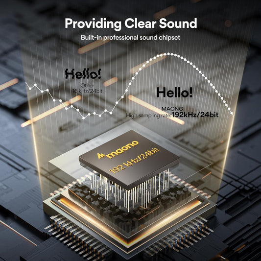 USB Microphone, MAONO 192kHz/24Bit Plug & Play PC Computer Podcast Condenser Cardioid Metal Mic Kit with Professional Sound Chipset for Recording, Gaming, Singing, YouTube (AU-A04) - PuriLite