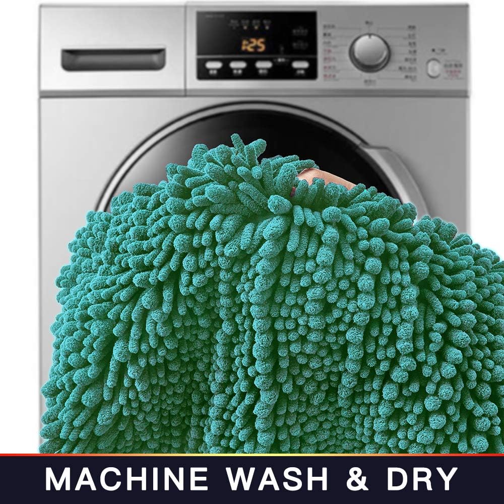 Walensee Bathroom Rug Non Slip Bath Mat (24x17 Inch Blush) Water Absorbent Super Soft Shaggy Chenille Machine Washable Dry Extra Thick Perfect Absorbant Best Small Plush Carpet for Shower Floor