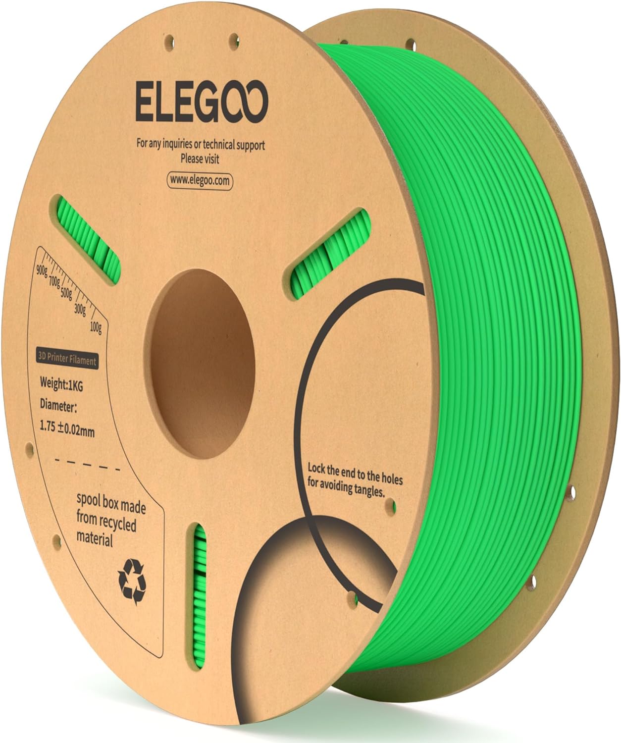 ELEGOO PLA Filament 1.75mm Black 1KG,3D Printer Filament Dimensional Accuracy +/- 0.02mm,1kg Cardboard Spool(2.2lbs) 3D Printing Filament Fits for Most FDM 3D Printers
